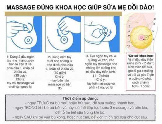 Cách massage giúp mẹ về sữa