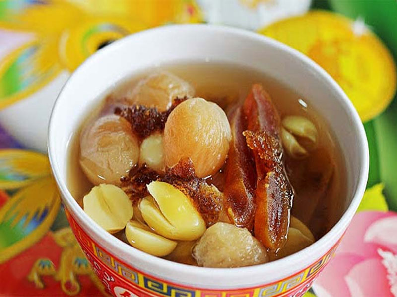 Chè thổ phục linh, hạt sen, long nhãn