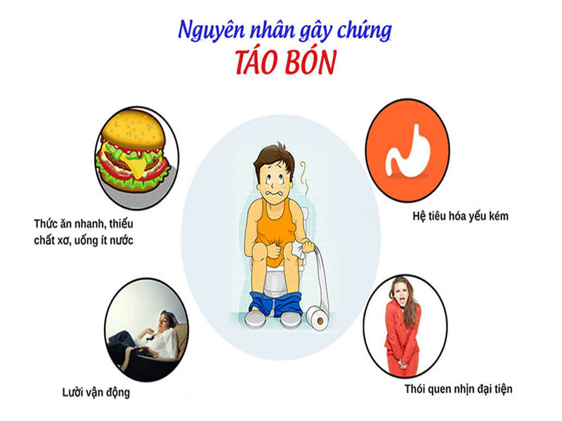 Có nhiều nguyên nhân dẫn tới táo bón ở các lứa tuổi